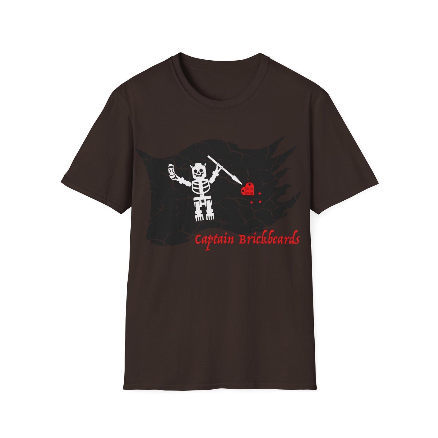 Captain Brickbeards Pirate Flag Softstyle T-Shirt
