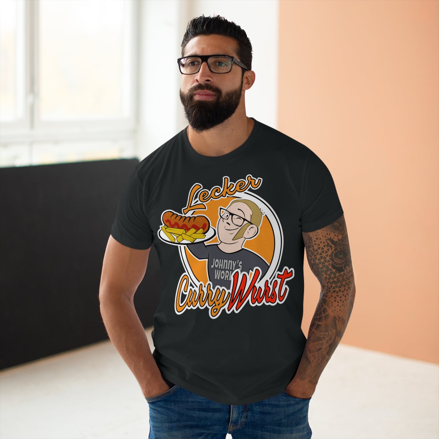 "Lecker Currywurst" das KiddiCraft  Men's T-shirt bis 5XL