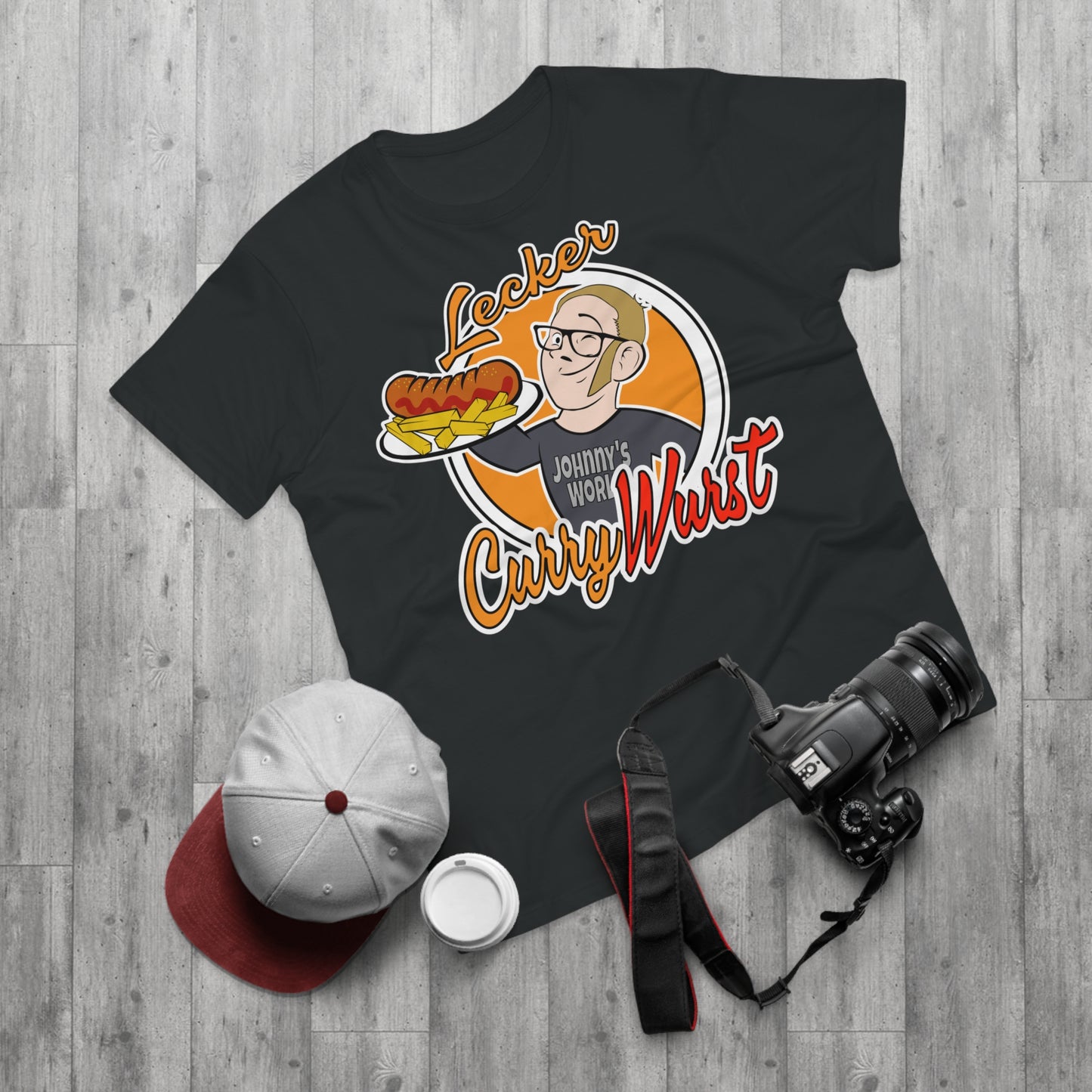 "Lecker Currywurst" das KiddiCraft  Men's T-shirt bis 5XL