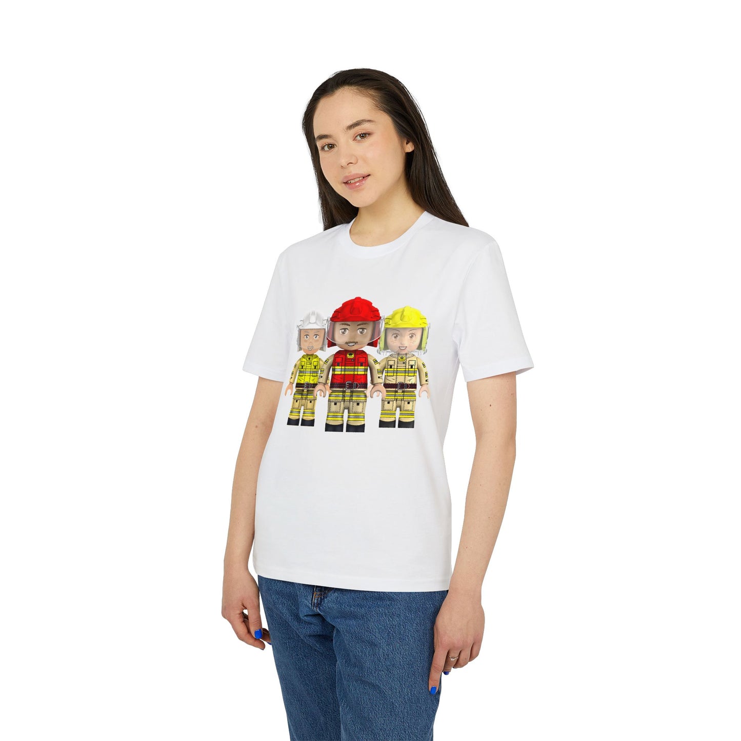 Firefighter Toy Figure T-Shirt — 3 Mini Rescue Squad Design