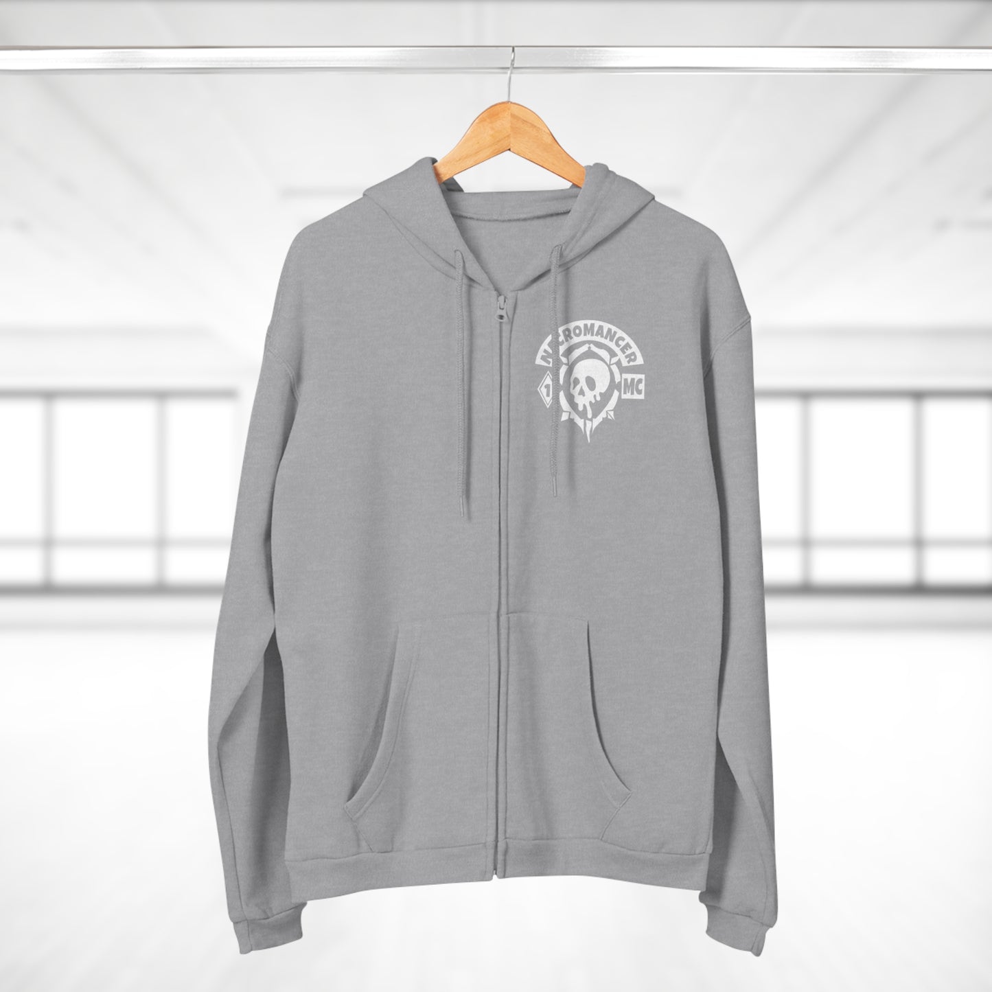 Necromancer Skull Zip Hoodie — "An Old Evil Has Awakened"