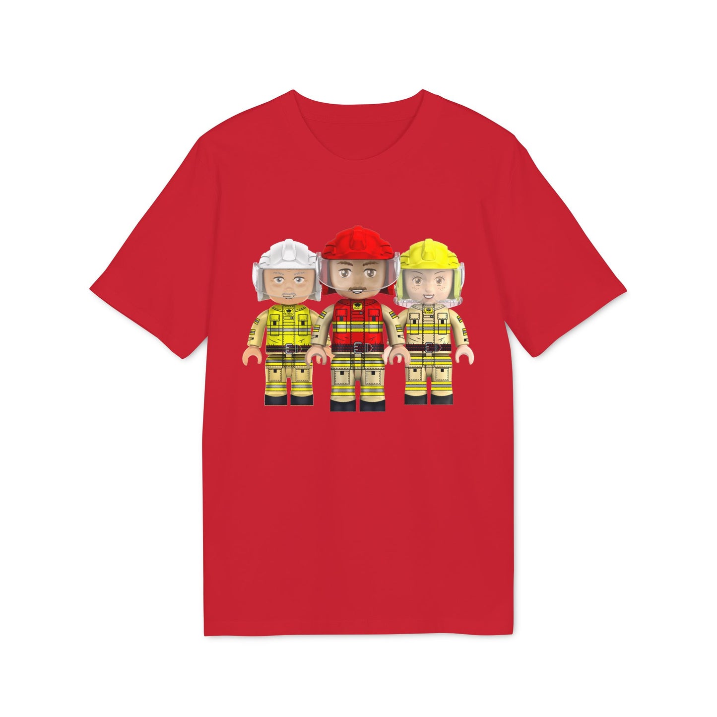 Firefighter Toy Figure T-Shirt — 3 Mini Rescue Squad Design