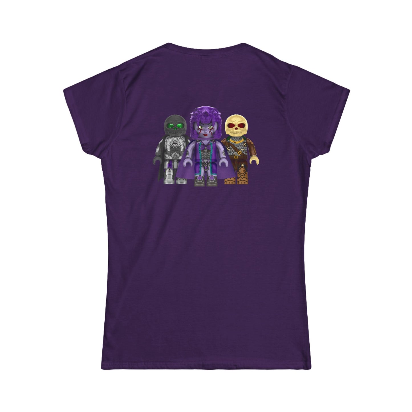 Skull Emblem Tee — Purple Villain Minifigure Graphic Women's T-Shirt