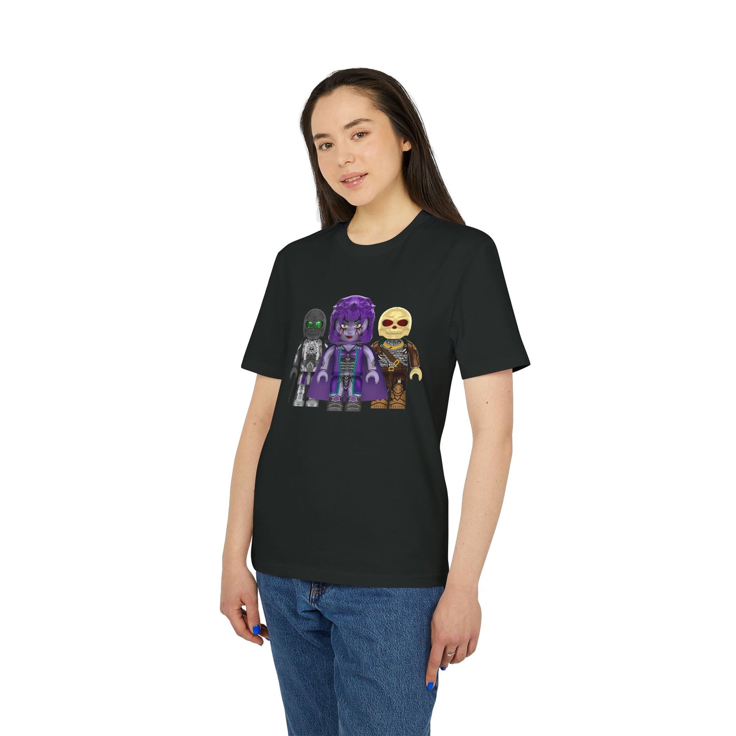 Pixel Villains Tee — Retro Kiddiz‑Necromancer Skeletons & Monster Minifig Design