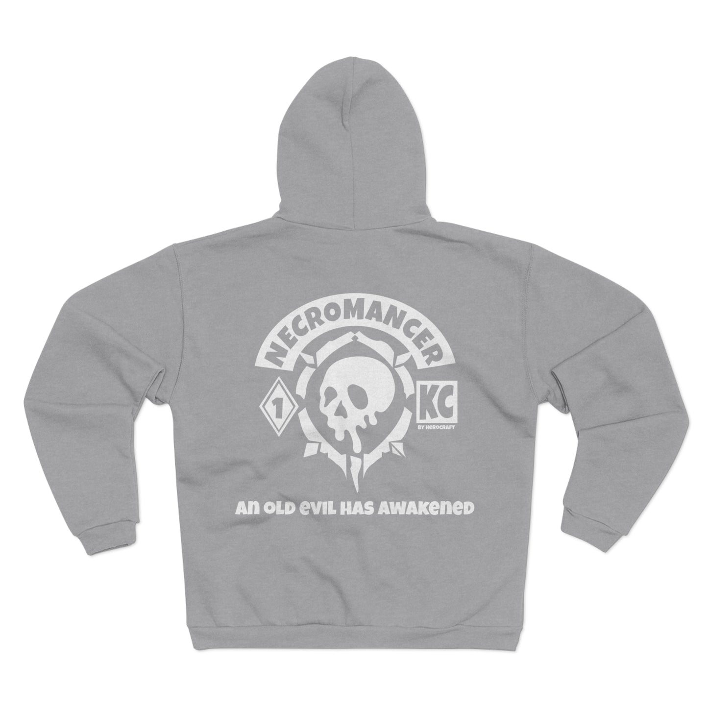 Necromancer Skull Zip Hoodie — "An Old Evil Has Awakened"