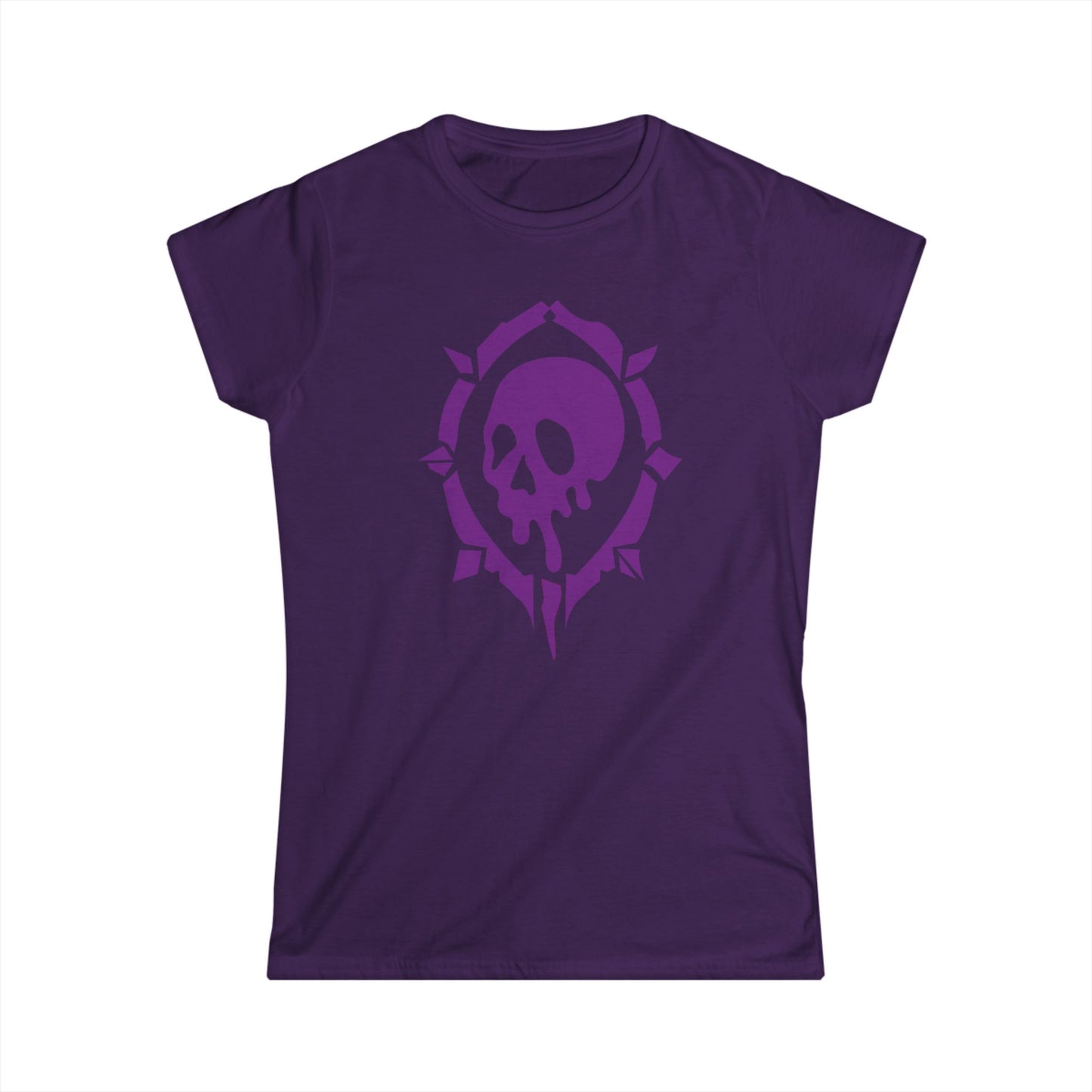 Skull Emblem Tee — Purple Villain Minifigure Graphic Women's T-Shirt