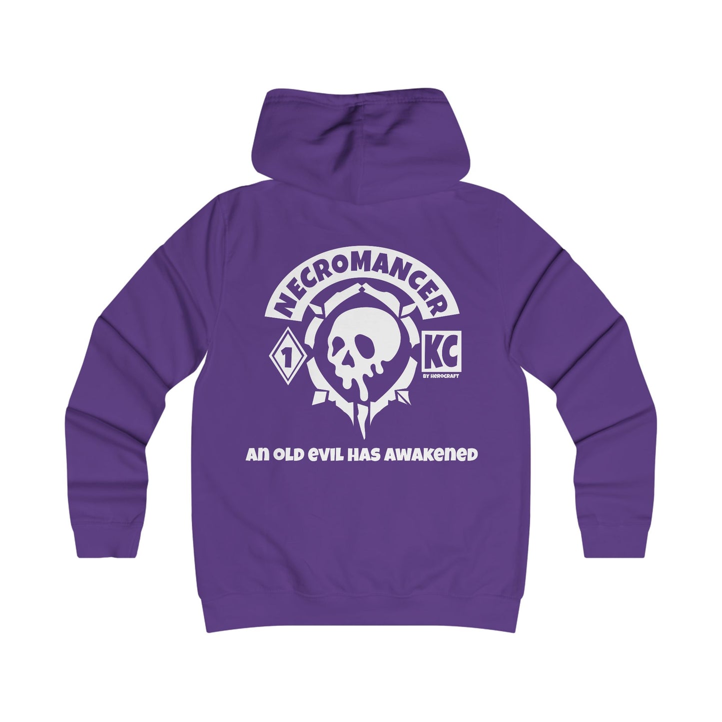 Necromancer Skull Hoodie — Gothic College Crew Pullover ("An Old Evil Has Awakened")