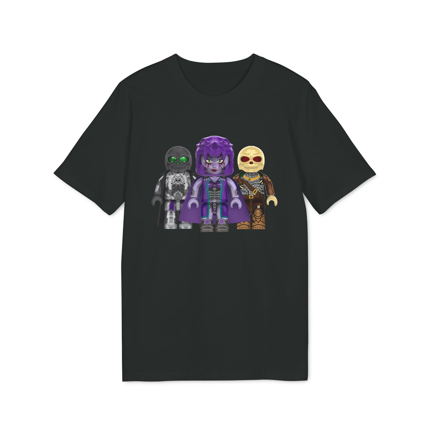 Pixel Villains Tee — Retro Kiddiz‑Necromancer Skeletons & Monster Minifig Design