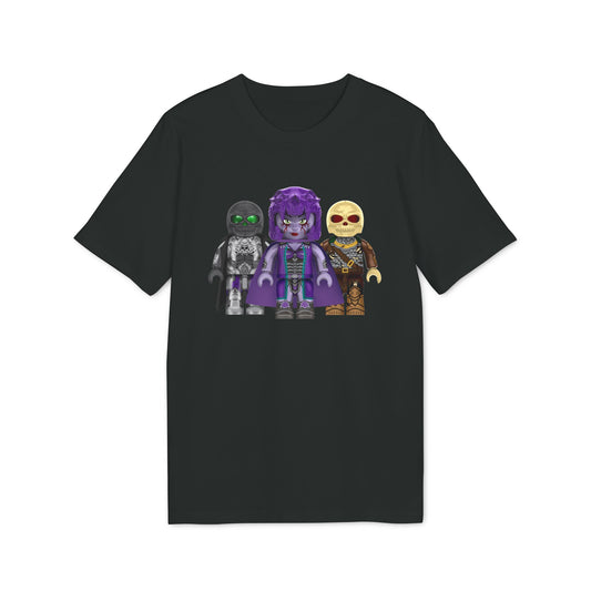 Pixel Villains Tee — Retro Kiddiz‑Necromancer Skeletons & Monster Minifig Design