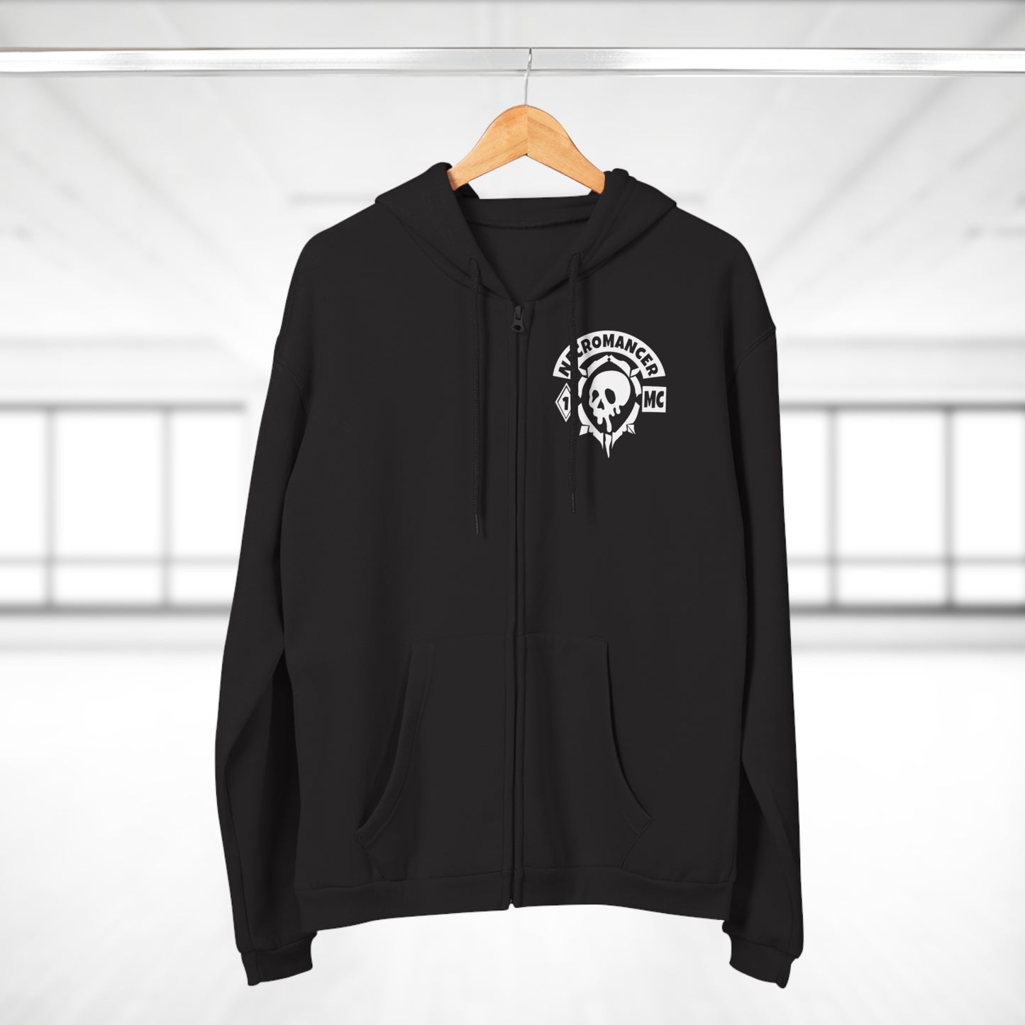 Necromancer Skull Zip Hoodie — "An Old Evil Has Awakened"