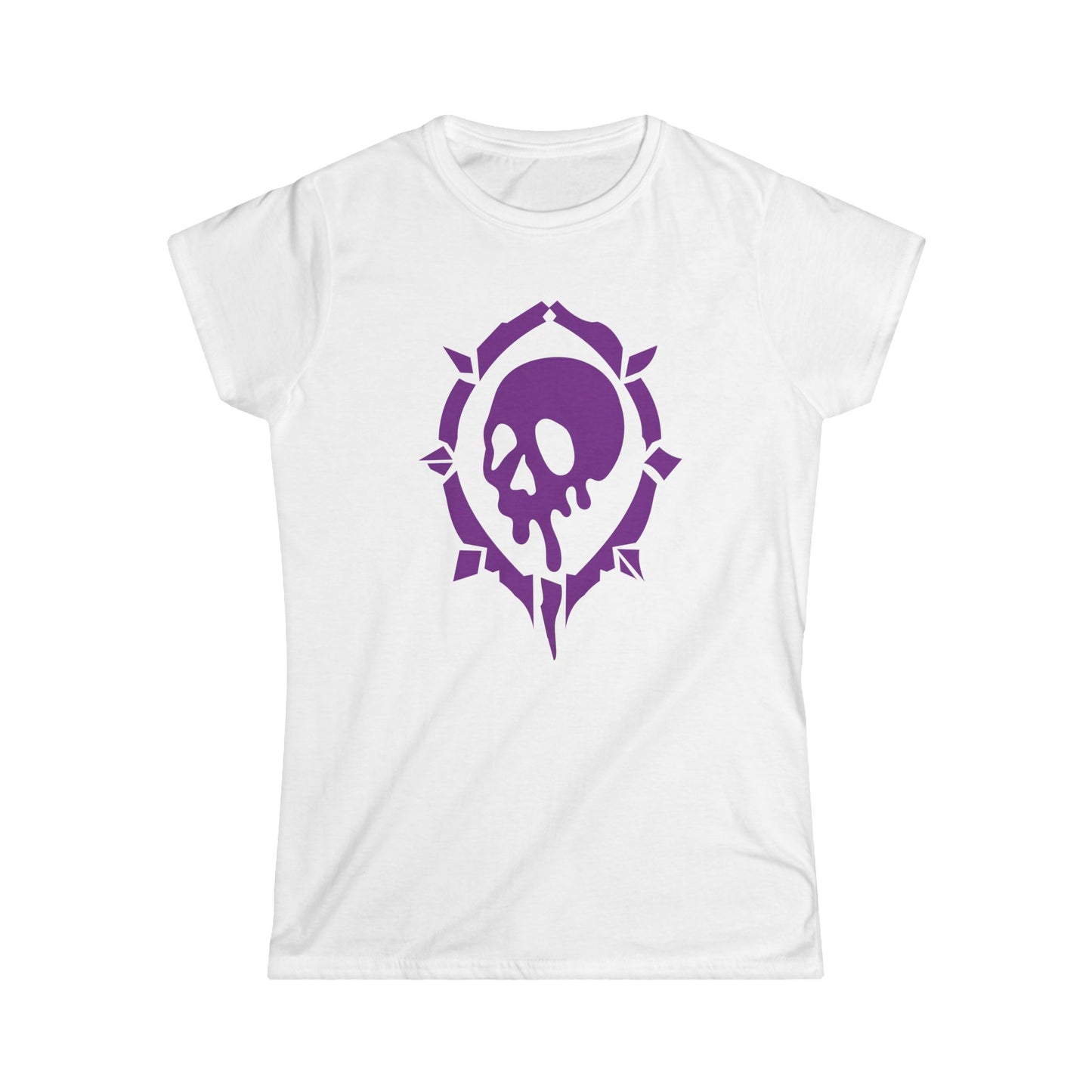 Skull Emblem Tee — Purple Villain Minifigure Graphic Women's T-Shirt
