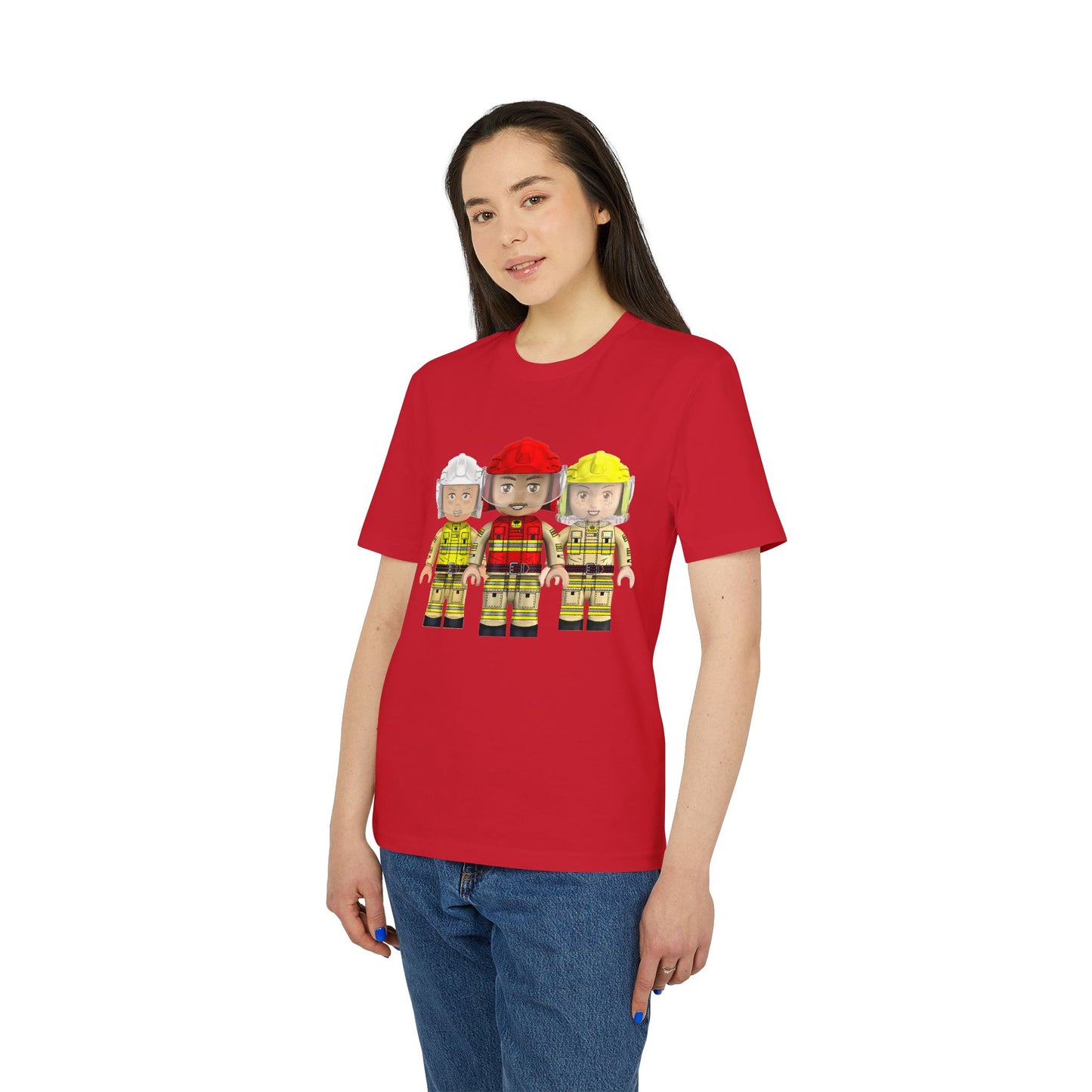 Firefighter Toy Figure T-Shirt — 3 Mini Rescue Squad Design