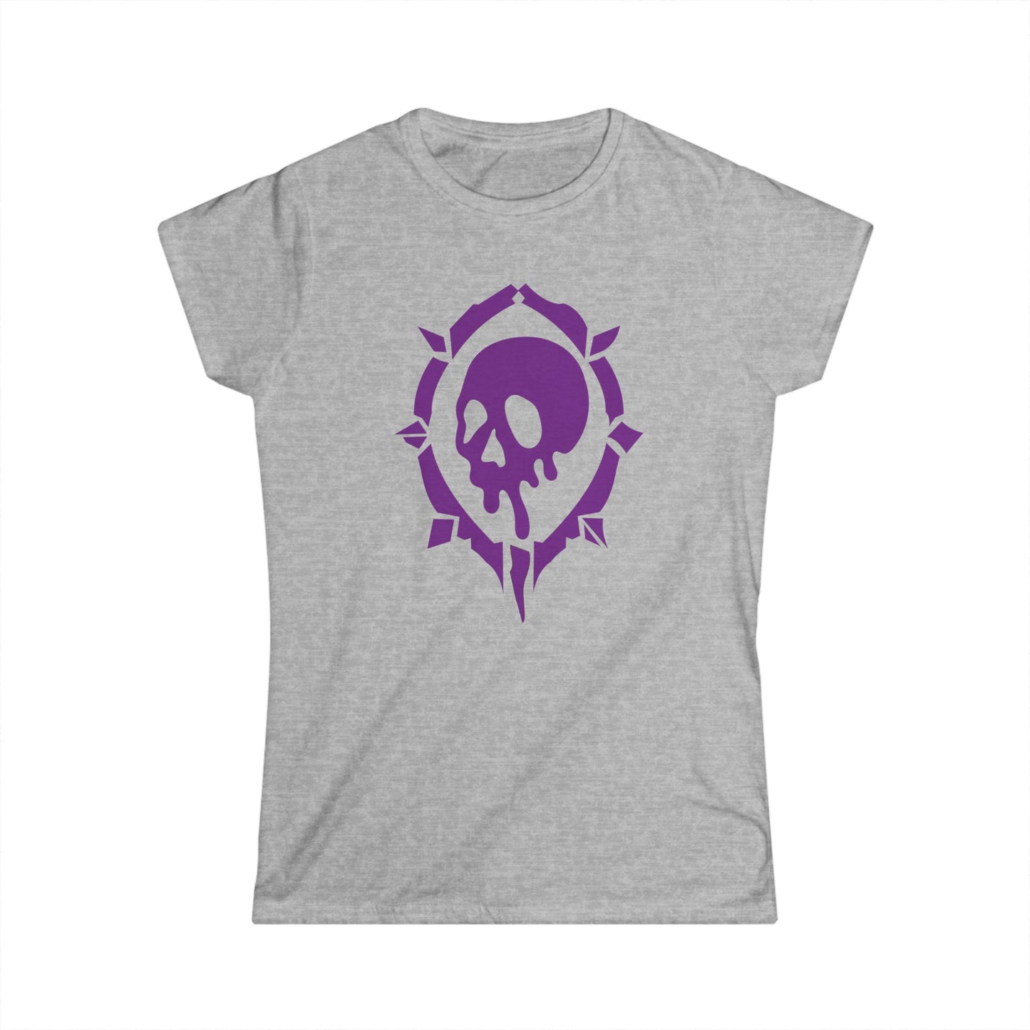 Skull Emblem Tee — Purple Villain Minifigure Graphic Women's T-Shirt