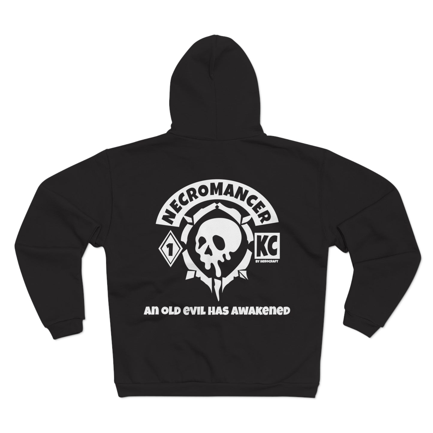 Necromancer Skull Zip Hoodie — "An Old Evil Has Awakened"